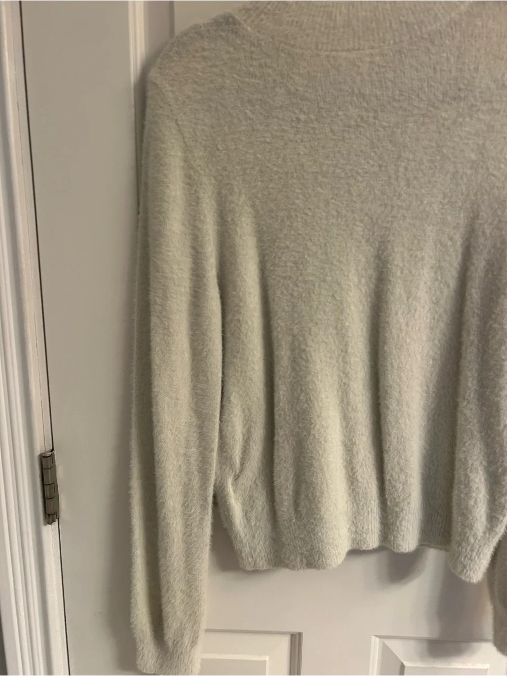 Girls abercrombie kids Cream Fuzzy Crewneck Sweater